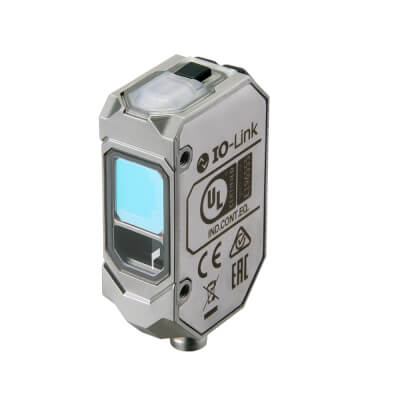 E3AS-HL500LMT Photoelectric sensor, rectangular housing, stainless steel, red laser class 1, background suppression, line beam, 35-500 mm, 10-30 VDC, PNP, Light-ON/Dark-ON, IO-Link COM3, M8 connector 4-pin