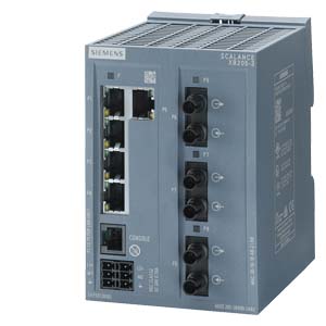 6GK5205-3BB00-2TB2 SCALANCE XB205-3 managed layer 2 IE switch 5x 10/100 Mbit/s RJ45 ports 3x MM FO ST port 1x console port, diagnostics LED redundant power supply; IEC 62443-4-2 certified; temperature range 0 °C to +60 °C DIN-rail mounting; default EtherN
