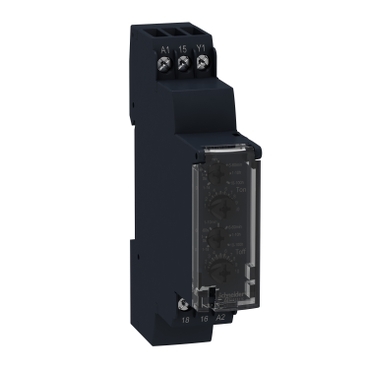 RE17RLMU dual function relay, Harmony Timer Relays, 8A, 1CO, 1s..100h, asymmetrical flashing, 24V DC or 24...240V AC DC