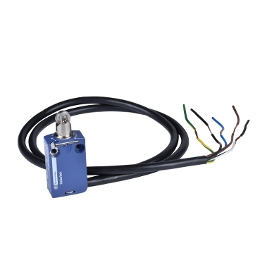 XCMD2102L5 Limit switch, Limit switches XC Standard, XCMD, steel roller plunger, 1NC+1 NO, snap, 5 m