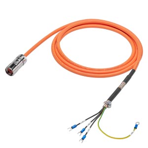 6FX3002-5CL12-1CA0 Power cable pre-assembled 4x 2.5, for motor S-1FL6 HI 400 V with V70/V90 frame size B and C MOTION-CONNECT 300 No UL for connector on the motor side Dmax=9.7 mm Length (m)=20 m Version with straight connector Mot