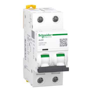 A9F74240 iC60N - miniature circuit breaker - 2P - 40A - C curve