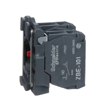 ZB5AZ105 Harmony XB5, Single contact block with body/fixing collar, plastic, screw clamp terminal, 1 NO + 1 NC