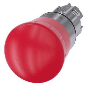 3SU1050-1HB20-0AA0 EMERGENCY STOP mushroom pushbutton, 22 mm, round, metal, shiny, red, 40 mm, positive latching, acc. to EN ISO 13850, rotate-to-unlatch