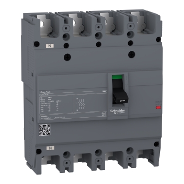 EZC250H4200 Circuit breaker Easypact EZC250H - TMD - 200 A - 4 poles 3d. Poles description: 4P. Protected poles description: 3t. Breaking capacity code: H.