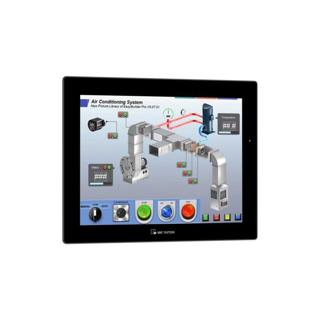 Weintek cMT2158X 15" 1024 x 768 IPS LCD; Quad-core Cortex-A17 CPU with High Performance dedicated 3D Processor; Fan-less Cooling System; Built- in 4GB Flash Memory and RTC SD Card Slot Supports SD/SDHC Cards COM1 / COM3 RS-485 Built-in Isolation Built-in