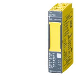 6AG1136-6BA01-2CA0 SIPLUS ET 200SP F-DI 4/8x24 V DC HF based on 6ES7136-6BA01-0CA0 with conformal coating, -40…+60 °C, fail-safe digital inputs up to PL e (ISO 13849-1), SIL3 (IEC 61508)