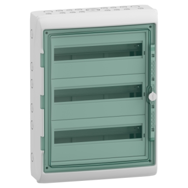 13986 Enclosure for modular device, Mureva Enclosure, 3x18 modules, earth terminal blocks