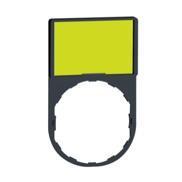 ZBY6102 Harmony XB4, Legend holder 30 x 50 mm, plastic, with legend 18 x 27 mm, 1 white side, 1 yellow side, unmarked