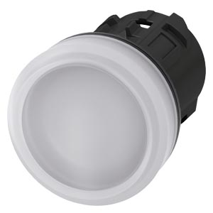 3SU1001-6AA60-0AA0 Indicator lights, 22 mm, round, plastic, white, lens, smooth