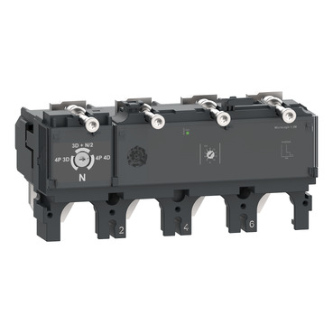 C6342D630 trip unit MicroLogic 2.3 for ComPacT NSX 630 circuit breakers, electronic, rating 630A, 4 poles 4d