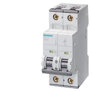 5SY4220-7 Miniature circuit breaker 400 V 10kA, 2-pole, C, 20 A, D=70 mm
