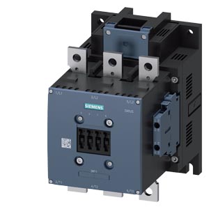 3RT1066-6AP36 power contactor, AC-3e/AC-3 300 A, 160 kW / 400 V, AC (50-60 Hz) / DC Uc: 220-240 V 3-pole, auxiliary contacts 2 NO + 2 NC drive: conventional main circuit: busbar control and auxiliary circuit: screw terminal