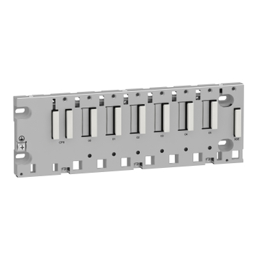 BMXXBP0600 Backplane, Modicon X80, 6 slots, panel, mounitng plate or DIN rail mounting Schneider Electric