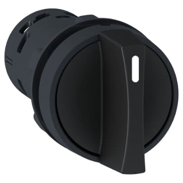 XB7ND25 Monolithic selector switch, Harmony XB7, plastic, black, 22mm, stay put, 2 positions, stay put, 1NO+1NC
