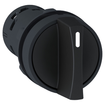 XB7ND25 Monolithic selector switch, Harmony XB7, plastic, black, 22mm, stay put, 2 positions, stay put, 1NO+1NC