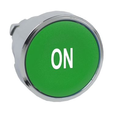 ZB4BA341 Head for non illuminated push button, Harmony XB4, green flush pushbutton Ø22 mm spring return "ON"