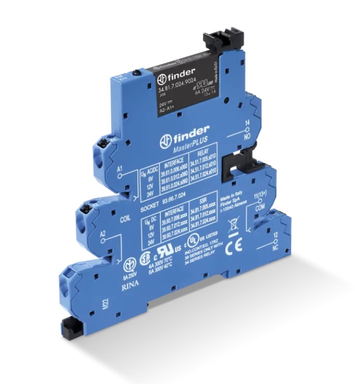 396070249024 Rel. interface SSR MasterPLUS Push-IN In.24VDC/SEN/1S Out.6A/24VDC (39.60.7.024.9024)