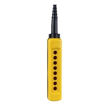 XACA08H7 Empty pendant control station, Harmony XAC, plastic, yellow, 8 cut outs, UL CSA certified