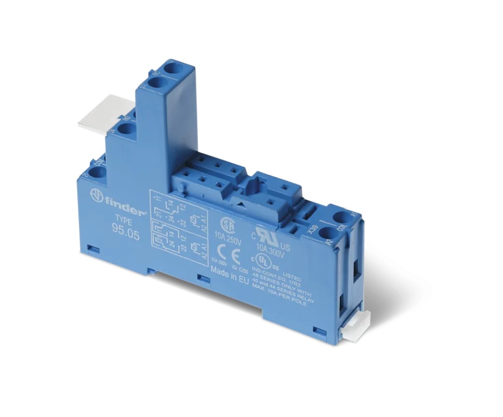 95.05SPA Socket; 10A; 250VAC; for DIN rail mounting; screw terminals; IP20