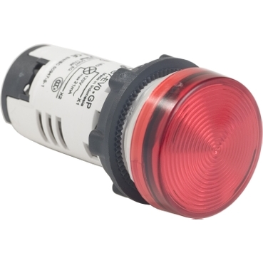XB7EV04GP Harmony XB7, Monolithic pilot light, plastic, red, Ø22, integral LED, 110...120 V AC