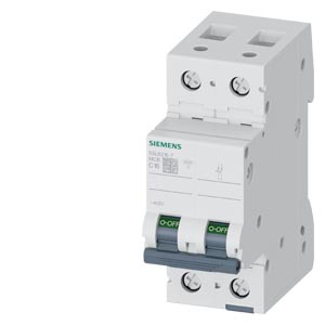 5SL6206-7 Miniature circuit breaker 400 V 6kA, 2-pole, C, 6A