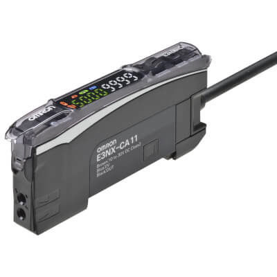 E3NX-CA41 2M Fiber amplifier, standard model, color mark detection white LED, PNP output, smart tuning, 2m cable Omron