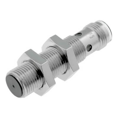 E2A-M12KS04-M1-B3 Proximity sensor, inductive, brass-nickel, short body, M12, shielded, 4 mm, DC, 3-wire, PNP-NO, M12 plug-in, gold-plated pins Omron