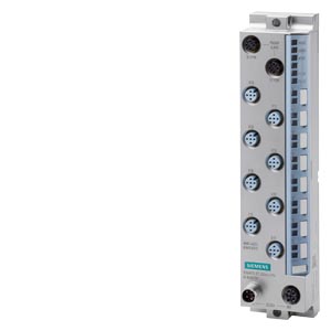 6ES7141-6BG00-0BB0 SIMATIC ET 200eco PN, DI 8x 24 V DC, M12-L, 8x M12, single and double assignment, input type 3 (IEC 61131), sink input (PNP, sinking input), input delay 0.05..20 ms, channel diagnostics for: wire break at input, encoder power supply sho