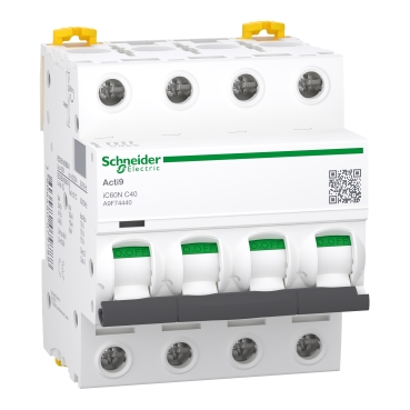 A9F74440 Miniature circuit breaker (MCB), Acti9 iC60N, 4P, 40A, C curve