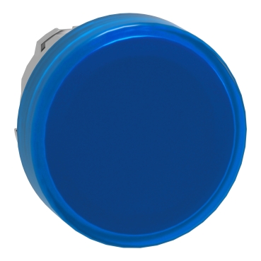 ZB4BV063 Head for pilot light, Harmony XB4, metal, blue, 22mm, universal LED, plain lens