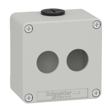 XAPD1202 Die cast empty control station, Harmony XAP, XB2 SL, zinc alloy, grey, M20, 2 cut outs 22mm, 80x80x51,5mm, UL cULus