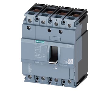 3VA1140-5GD46-0AA0 circuit breaker 3VA1 IEC frame 160 breaking capacity class M Icu=55kA @ 415V 4-pole, line protection TM210, FTFM, In=40A overload protection Ir=40A fixed short-circuit protection Ii=10 x In N conductor protection 100% clamp connection