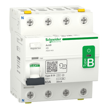 A9Z61463 Acti9 iID - Residual Current Circuit Breaker - 4P - 63A - 30mA - B-SI type