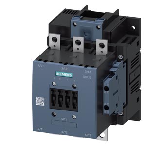 3RT1056-6AP36 power contactor, AC-3 185 A, 90 kW / 400 V AC (50-60 Hz) / DC operation 220-240 V AC/DC auxiliary contacts 2 NO + 2 NC 3-pole, frame size S6 busbar connections drive: conventional screw terminal Siemens