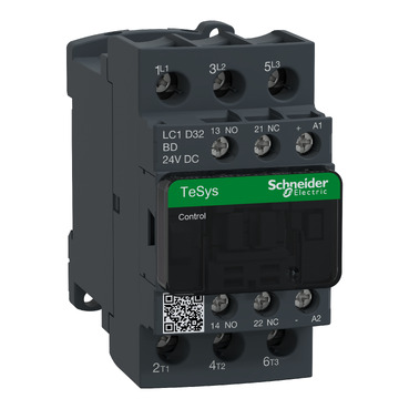 LC1D32BD TeSys D contactor - 3P(3 NO) - AC-3 - <= 440 V 32 A - 24 V DC coil Schneider Electric