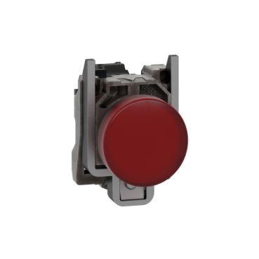 XB4BVB4 Harmony XB4, Pilot light, metal, red, Ø22, plain lens with integral LED, 24 V AC/DC