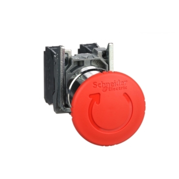 XB4BS8445 Harmony, emergency stop, latching turn release, red, 40 mm, 1 NC and 1 NO Schneider Electric
