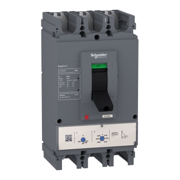 LV540306 circuit breaker EasyPact CVS400F, 36 kA at 415 VAC, 400 A rating thermal magnetic TM-D trip unit, 3P 3d