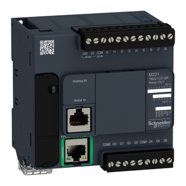 TM221CE16R Logic controller, Modicon M221, 16 IO relay Ethernet
