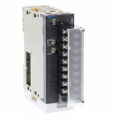 CJ1W-MAD42 Analog I/O unit, 4 x inputs -10 to 10 V, 0 to 5 V, 0 to 10 V, 1 to 5 V, 4 to 20 mA, 2 x outputs -10 to 10 V, 0 to 5 V, 0 to 10 V, 1 to 5 V, 4 to 20 mA, resolution 1:4000 scalable to ±32000 or 1:8000, screw terminal
