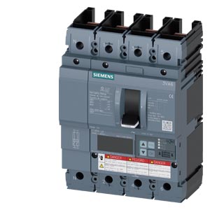 3VA6115-6KP41-0AA0 circuit breaker 3VA6 UL Frame 150 breaking capacity class H 65 kA @ 480 V 4-pole, line protection ETU850, LSI, In=150 A overload protection Ir=60 A...150 A short-circuit protection Isd=0.6..10x In, Ii=1.5..10x In neutral conductor prote