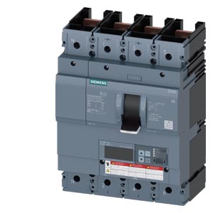 3VA6340-6KP41-0AA0 circuit breaker 3VA6 UL Frame 400 breaking capacity class H 65 kA @ 480 V 4-pole, line protection ETU850, LSI, In=400 A overload protection Ir=160 A...400 A short-circuit protection Isd=0.6..10x In, Ii=1.5..10x In neutral conductor prot