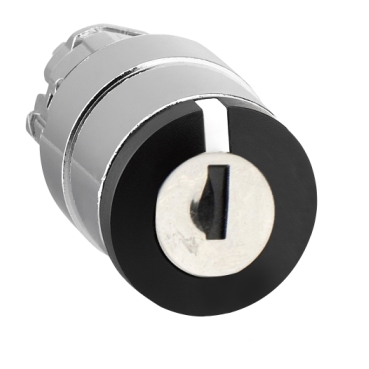 ZB4BG3 Harmony XB4, Key switch selector head, metal, black, Ø22, key n°455, 3 positions, stay put