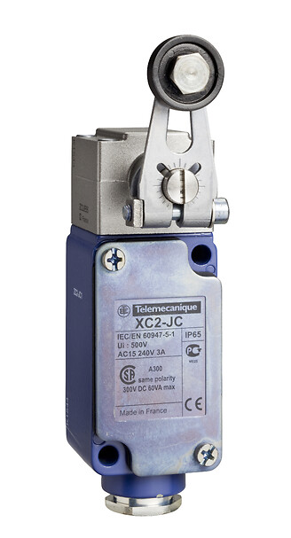 XC2JC10111 Limit switch, Limit switches XC Standard, XC2 J, roller lever, 1 C/O Telemecanique