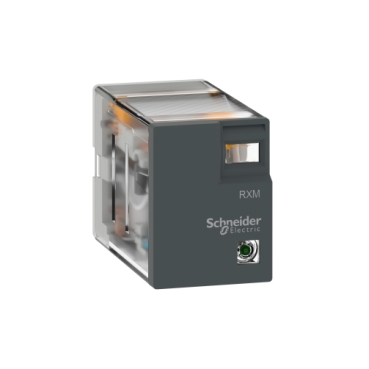 RXM2LB2BD miniature, Harmony Electromechanical Relays, 5A, 2CO, with LED, 24V DC Schneider Electric