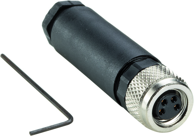 DOS-0804-G Female connector, M8, 4-pin, straight, A-coded 6009974