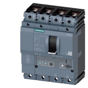 3VA2225-5HL42-0AA0 circuit breaker 3VA2 IEC Frame 250 breaking capacity class M Icu=55 kA @ 415 V 4-pole, line protection ETU320, LI, In=250 A overload protection Ir=100 A...250 A short-circuit protection Ii=1.5...10 x In neutral conductor protection adju