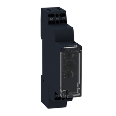 RE17RMEMU Harmony, Modular timing relay, 8 A, 1 CO, 0.1 s..10 h, multifunction, 24 V DC / 24...240 V AC/DC