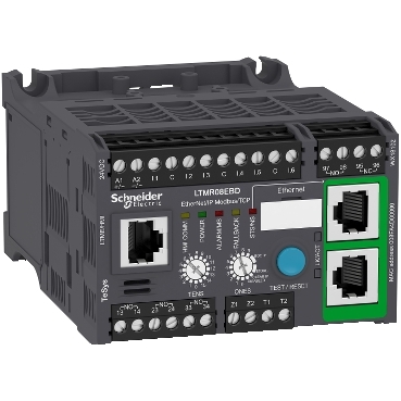 LTMR08EBD Motor Management, TeSys T, motor controller, Ethernet/IP, Modbus/TCP, 6 logic inputs, 3 logic outputs, 0.4 to 8A, 24 VDC